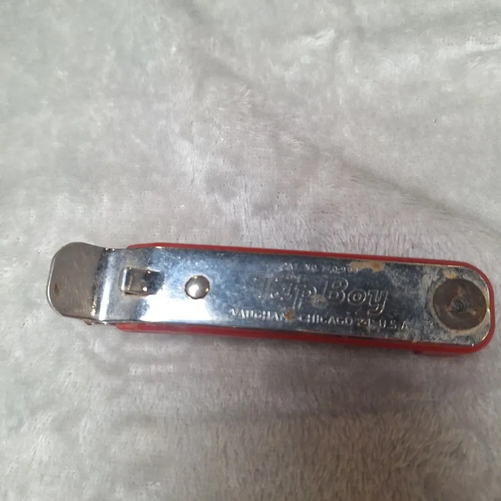 Vintage Vaughan Tap Boy Red Bottle Can Opener with Corkscrew Chicago USA